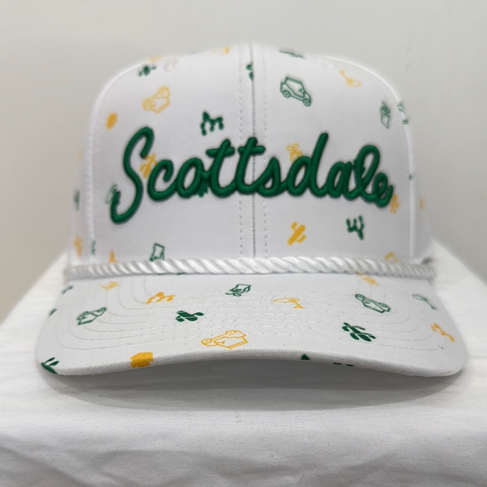 White/Green/Yellow Scottsdale Caddie Uniform Cap